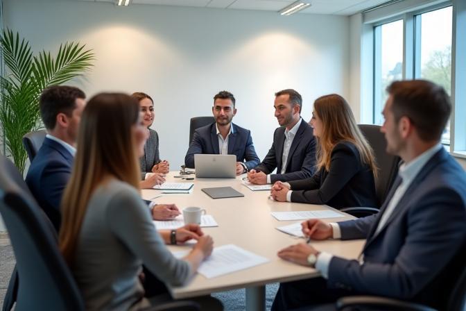 Royal Clean team meeting at Manchester office