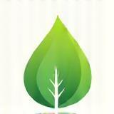 Eco-friendly cleaning icon - green drop & leaf
